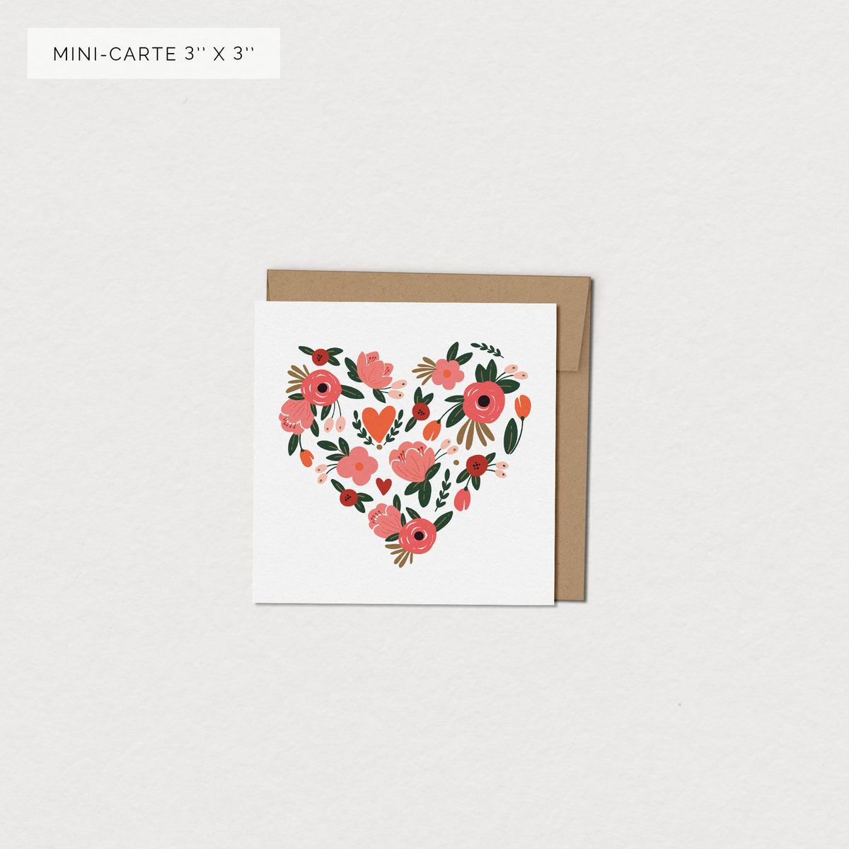 Carte de souhaits - Pétales de coeur