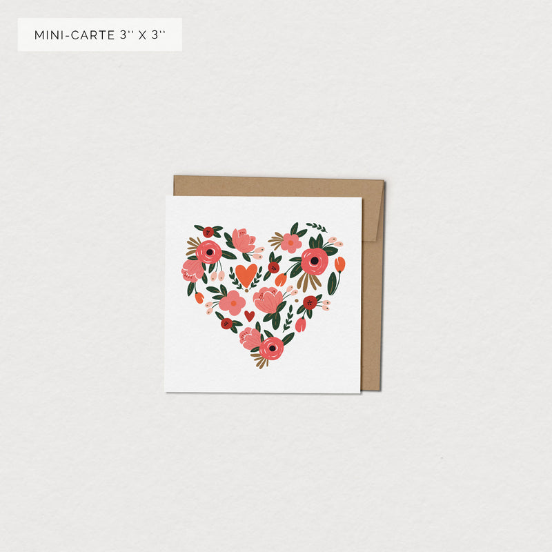 Carte de souhaits - Pétales de coeur
