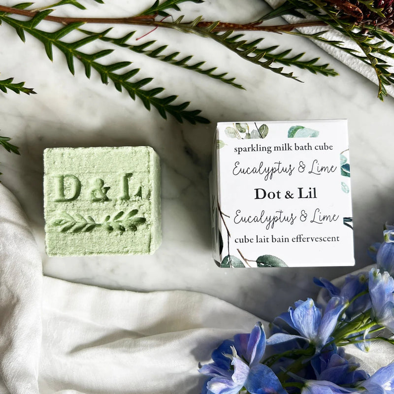 Cube lait bain effervescent Eucalyptus & lime